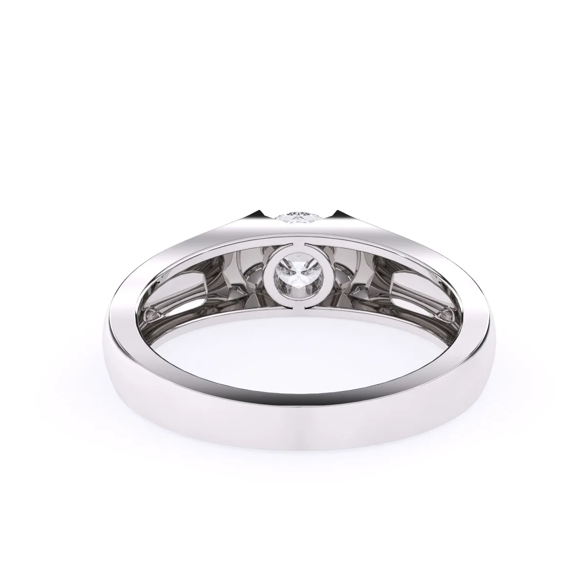 Tension Setting Round Diamond Solitaire Ring