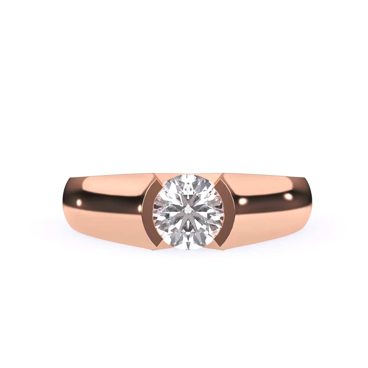 Tension Setting Round Diamond Solitaire Ring