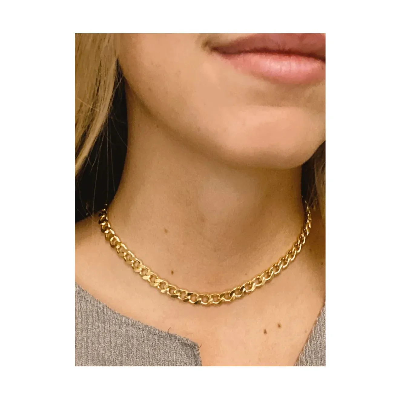 The Leila Chain Link Gold Choker by SAHIRA