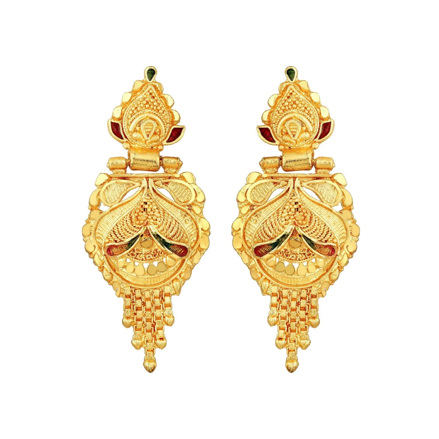 Traditional-floral-shaped-meenakari-work-necklace-set