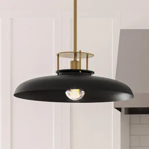 ULB2191 Transitional Pendant, 8''H x 20''W, Matte Black and Gold Finish, Westport Collection