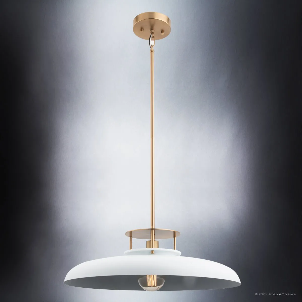ULB2192 Transitional Pendant, 8''H x 20''W, Matte White and Gold Finish, Westport Collection