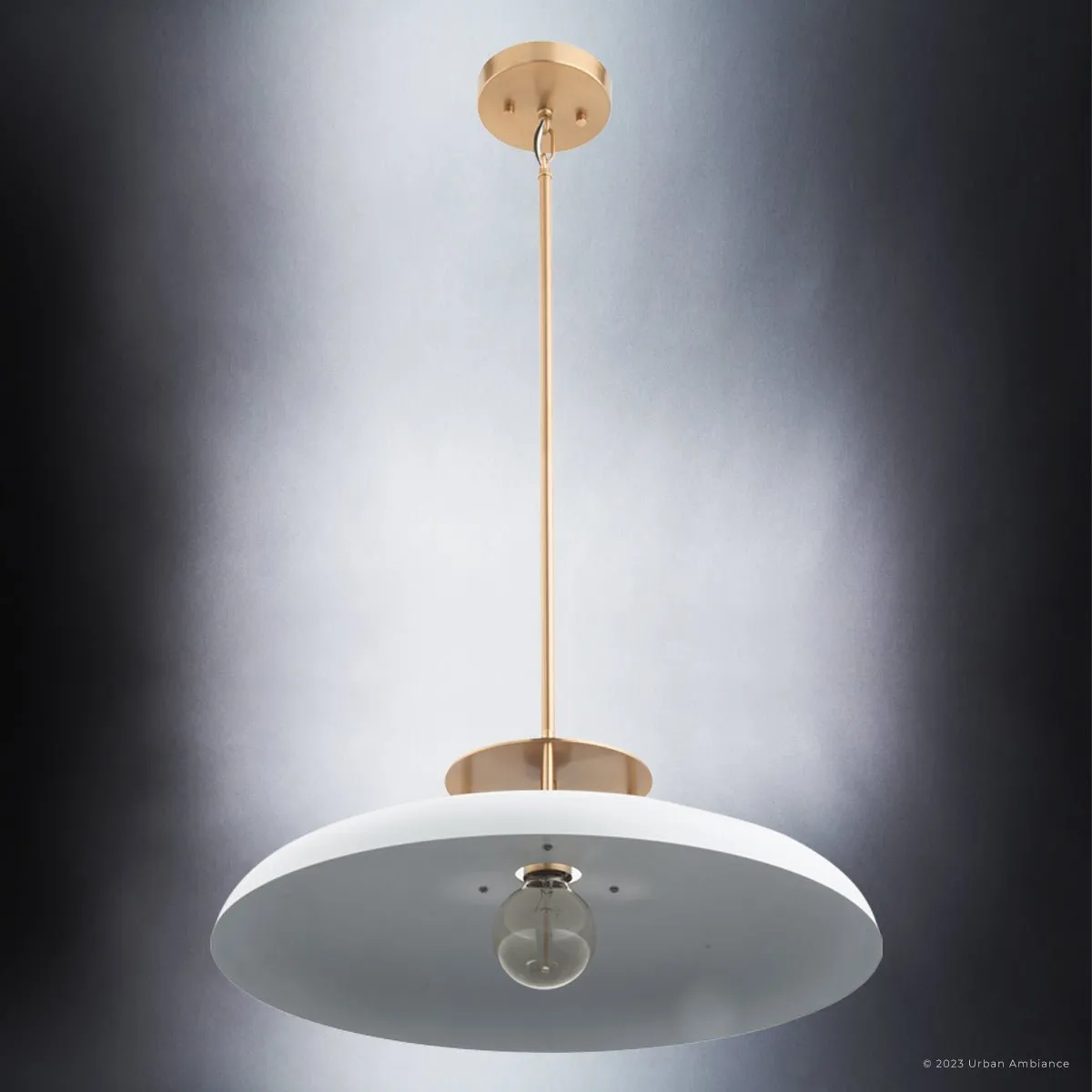 ULB2192 Transitional Pendant, 8''H x 20''W, Matte White and Gold Finish, Westport Collection