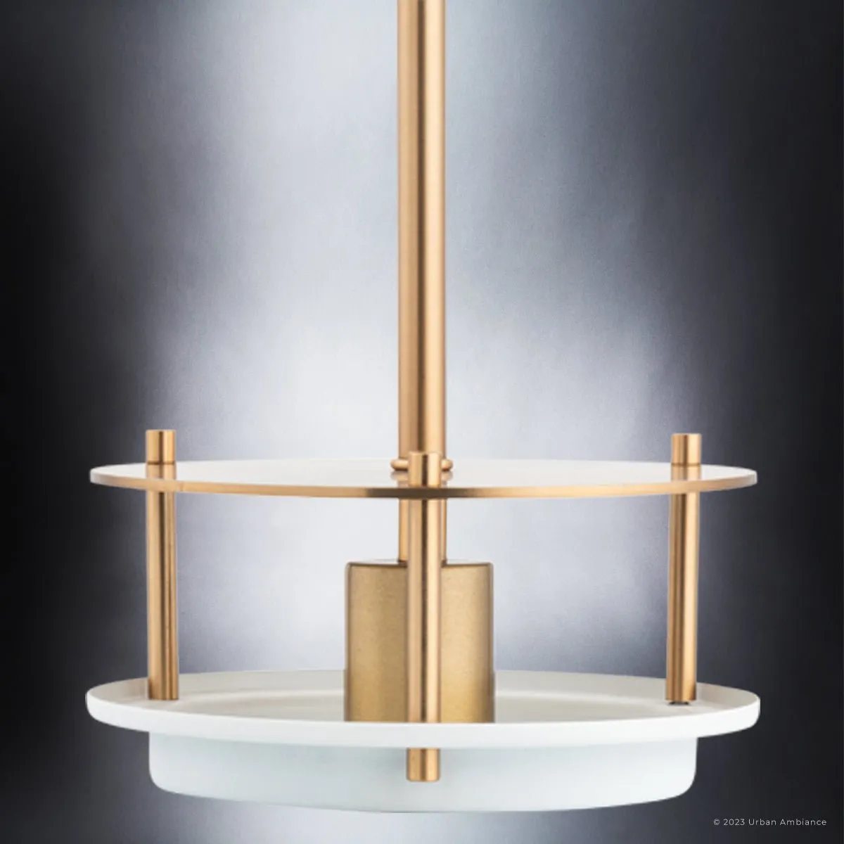 ULB2192 Transitional Pendant, 8''H x 20''W, Matte White and Gold Finish, Westport Collection