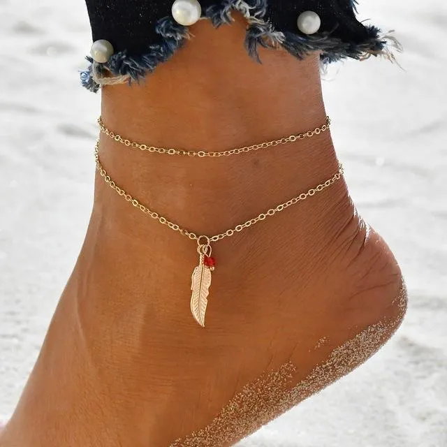 Vintage Tassel Beads Ankle Bracelet