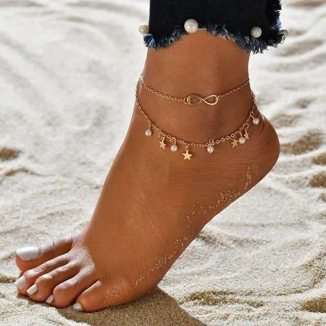 Vintage Tassel Beads Ankle Bracelet