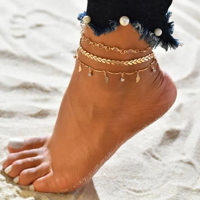 Vintage Tassel Beads Ankle Bracelet