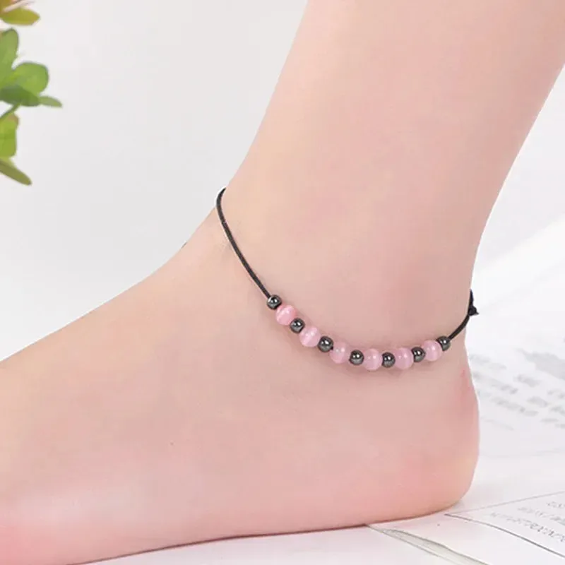 Weight Loss Magnet Anklets for Women Men Owl Animals Stone Magnetic Therapy Bracelets Anklet Pain Relief Slimming Health Jewelry