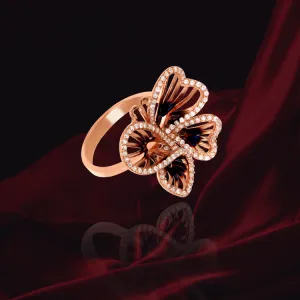 Wire Butterfly Ring with Ember Tones
