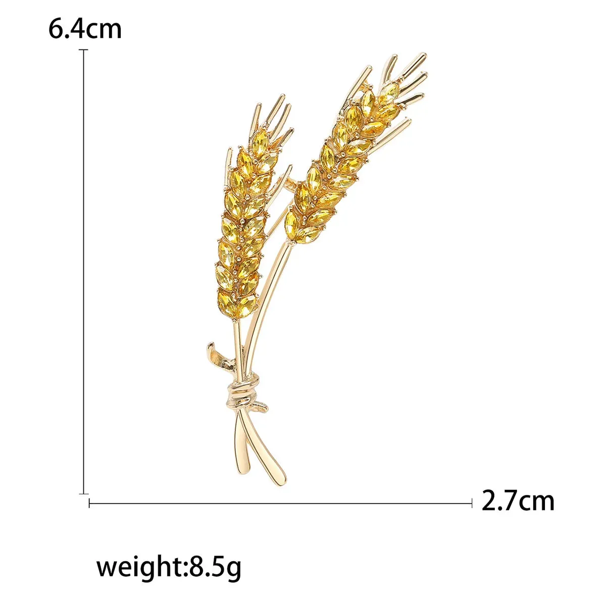 Women's Brooches Trendy Fashion 3-Color Rhinestone Ear of Wheat Lapel Pins Luxury Jewelry Accessories For Clothing