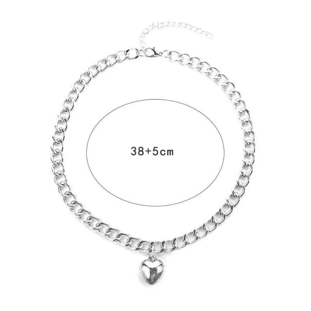 women's necklace goldcolor neckchain collar cute linked'in circle choker ✈️ free.shipping