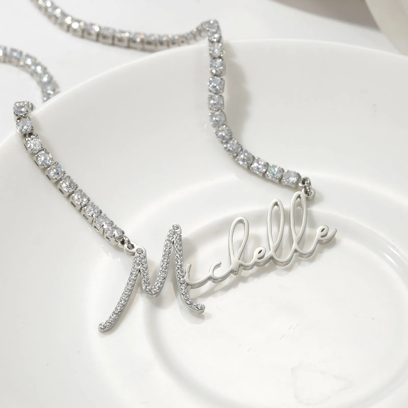 Women's Personalized Initial Diamond Necklace QN3165